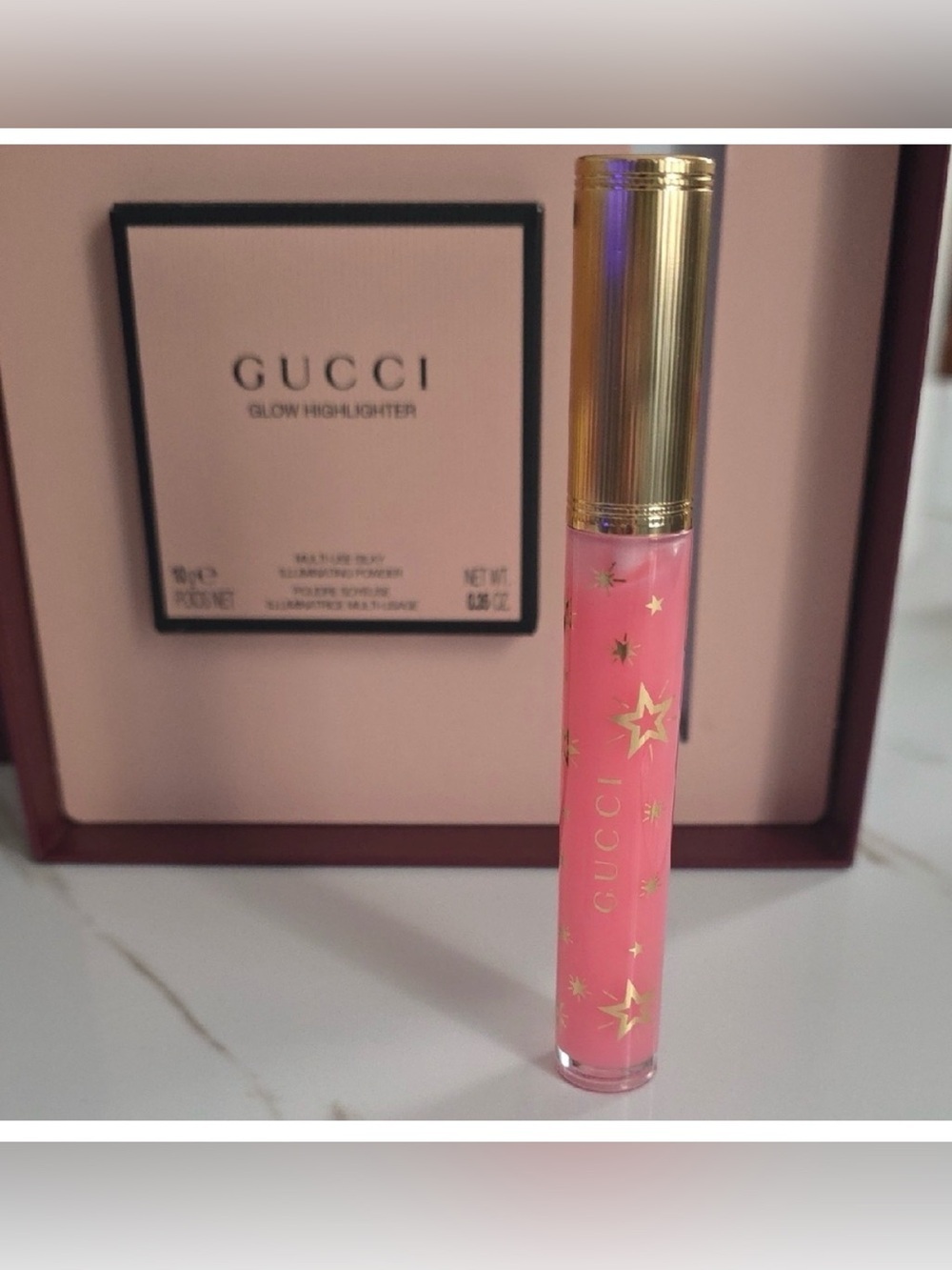 NEW GUCCI BEAUTY Glow Highlighter (Opal) & Lip Gloss (Bertha) Pink -  Gift Set - Picture 9 of 9